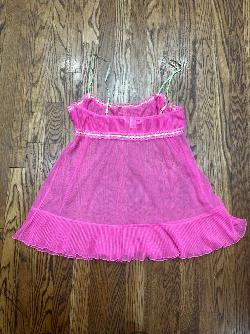 Victoria’s Secret Pink Sheer Babydoll Cami Lingerie Top Size Large Y2K Honeymoon - Picture 6 of 8